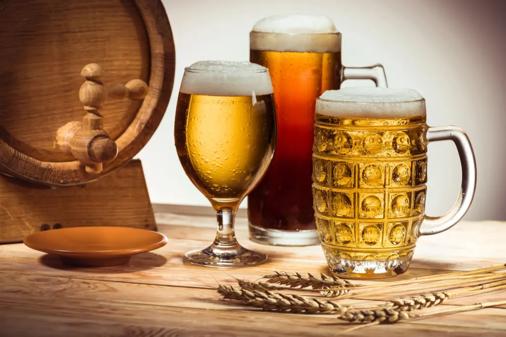 barrel and different beer in glasses on wooden tab 2026 01 06 00 42 14 utc (1)