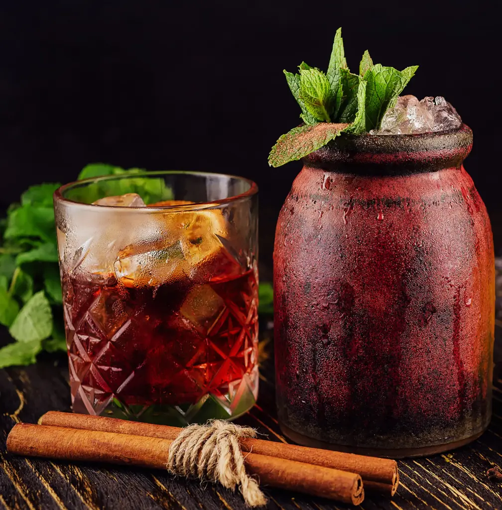 dark cocktails with ice cinnamon and mint leaves 2026 03 23 23 04 33 utc (1)