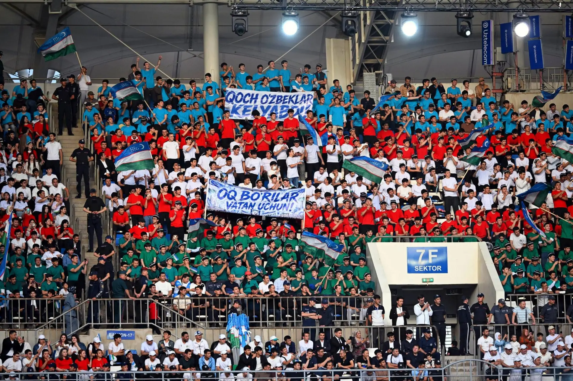 Fans with flags